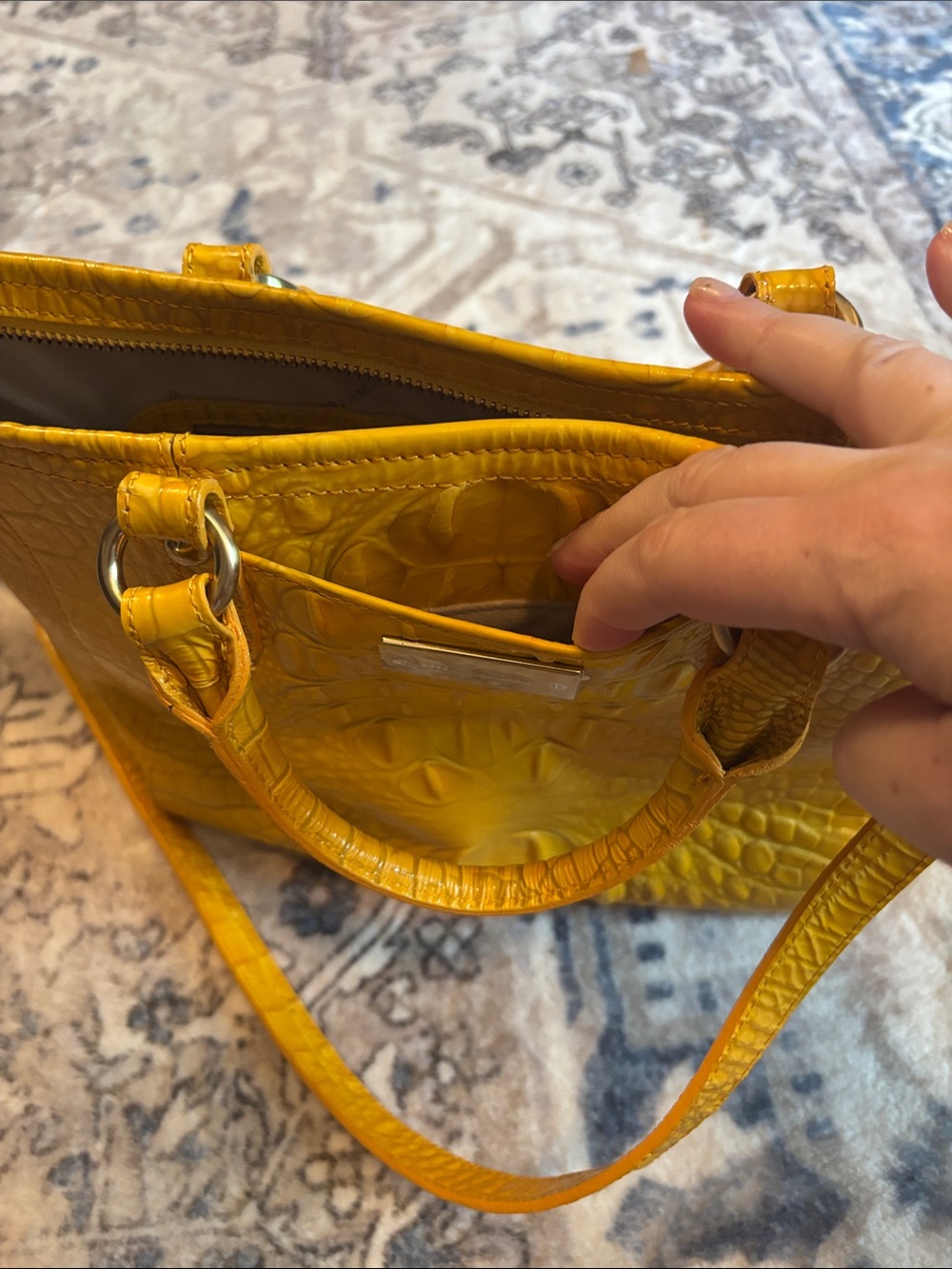 Brahmin Croc-Embossed Leather Crossbody with Strap - Picture 13 of 14